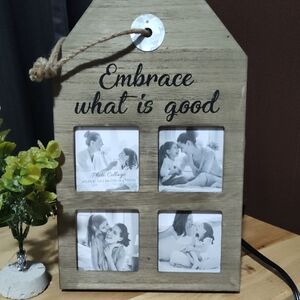 Rustic Wooden Photo Frame with Inspirational Quote